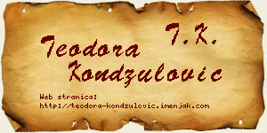 Teodora Kondžulović vizit kartica